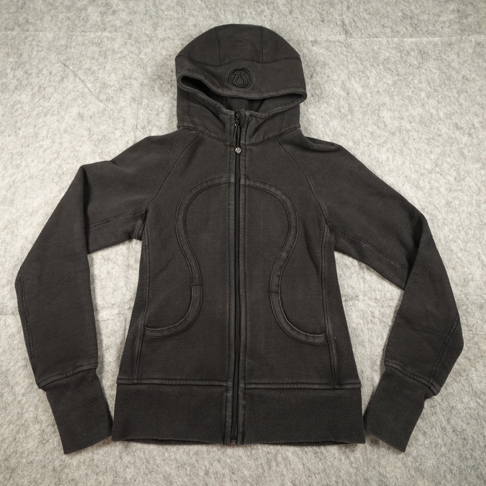 Lululemon Hoodie Womens 4 Black Scuba Full Zip Hooded Jacket
